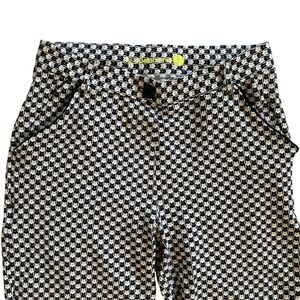 Black White Cat Pattern Novelty Print Betabrand Womens Stretch Pants Size S- EUC
